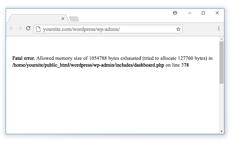 WordPress error